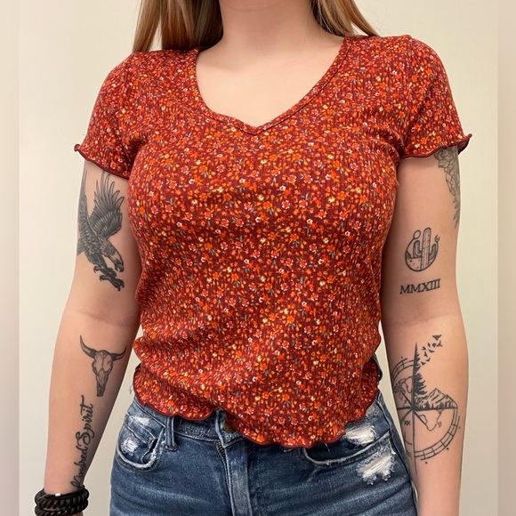 Floral short sleeve shirt size M - Picture 1 of 3
